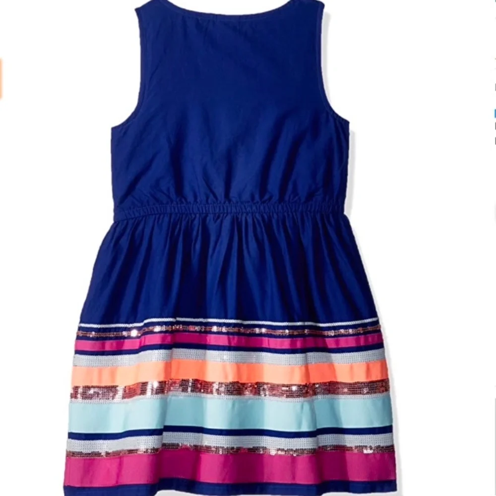 Gymboree royal blue sequin stripe dress